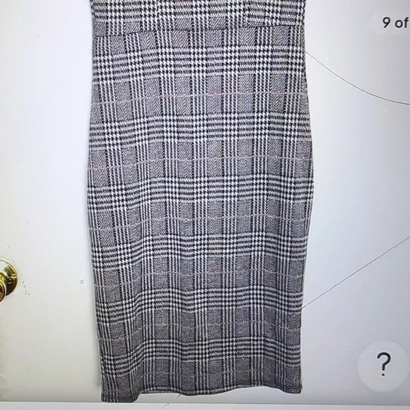 Rolla Coster Women's Black and White Patterned Split Neck Midi Dress Size M - Picture 5 of 7